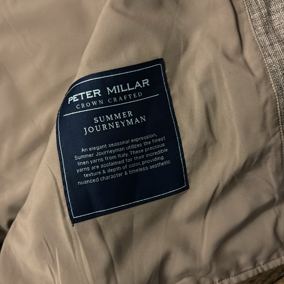 Peter Millar Crown Crafted Summer Journeyman Plaid Linen Wool Vest in Argil - Picture 13 of 15